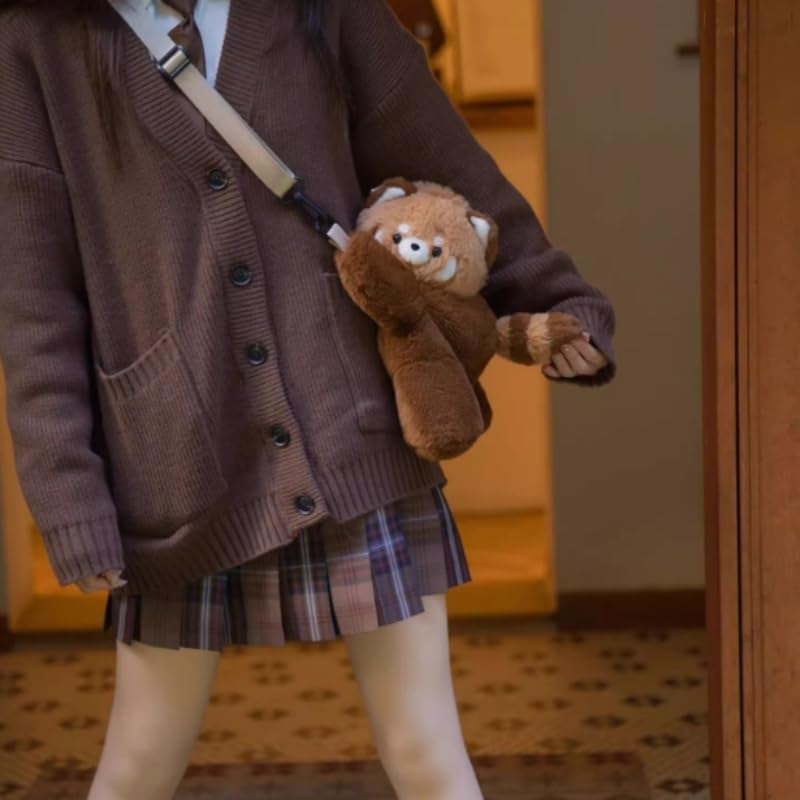 Kawaii Panda Bag Kawaii Purse Kawaii Crossbody Bag Kawaii Sling Bag Cute Plush Purse Bag Kawaii Accessories (brown,Small)2