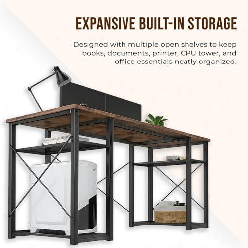 Image of Klaxon Engineered Wood Iron Study Table with Drawer, Multi-Usage Laptop Desk & Home Office (Printo-FD, DIY Installation) (Forest Dark & Black, Elite)
