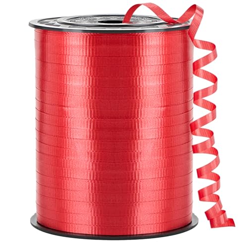 CLUEWR Red Curling Ribbon 500 Yards 1/5 Inch