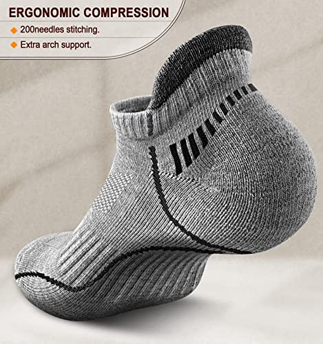 Image of BULLIANT Men Running Ankle Socks 6Pack-Cushioned Support-Low Cut No Show