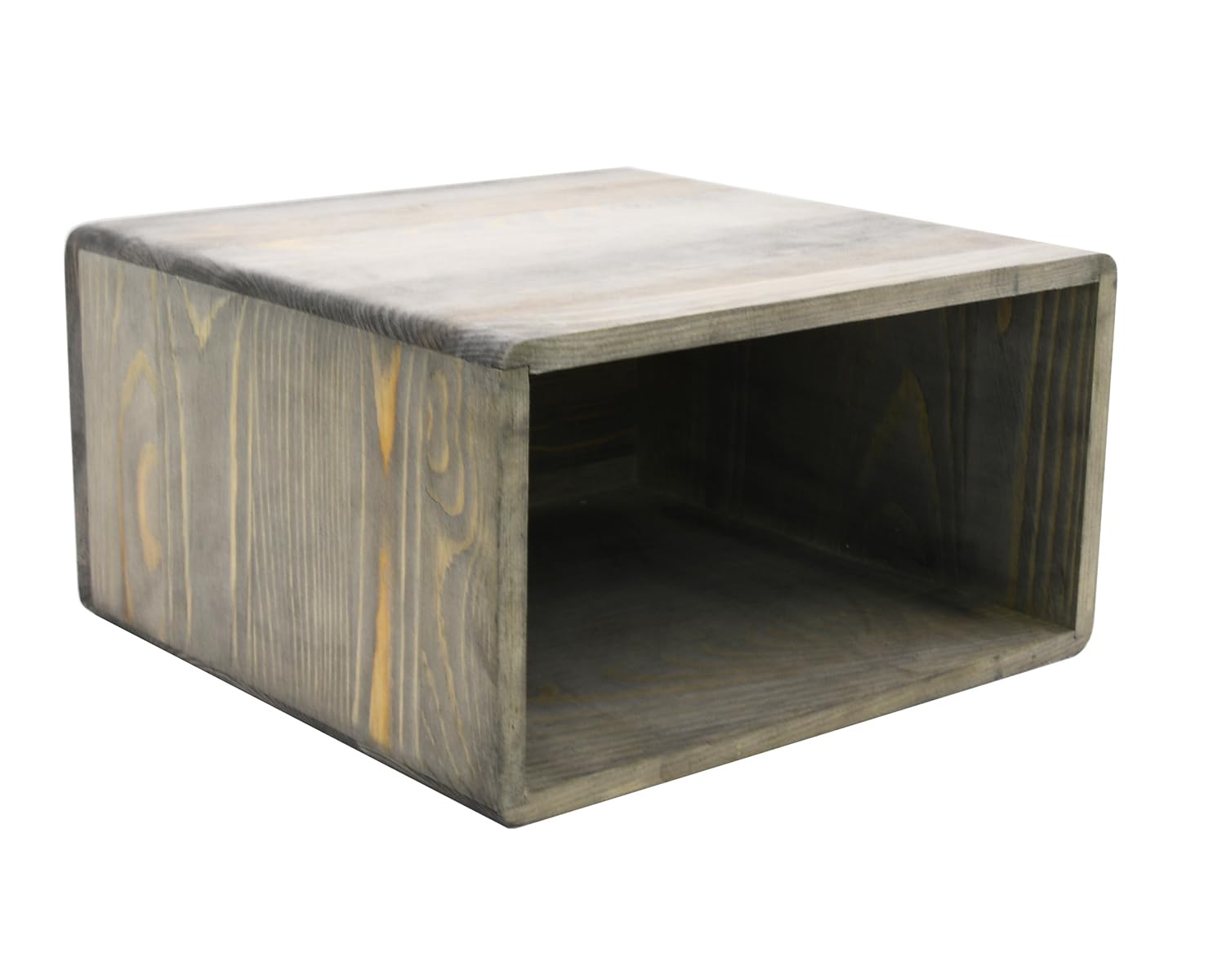 Owlgift Rustic Gray Wooden Trash Can, Rectangular Wastebasket Bin for Home, Office, Kitchen, Bathroom – Farmhouse Style Wood Garbage Bin, 9.8” x 5.3” x 9.3”