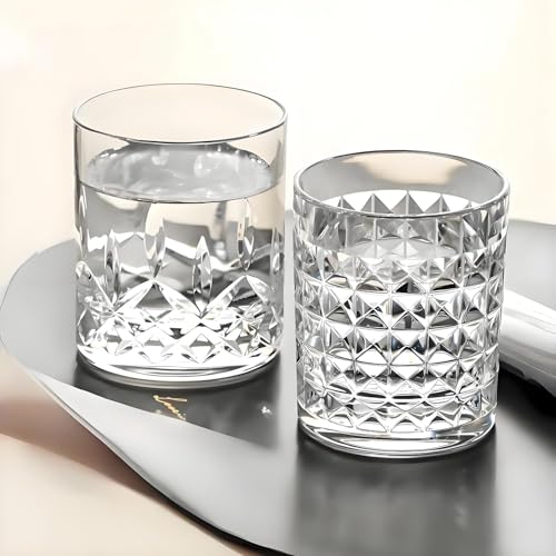 Image of Premium 300 ML Water & Juice Drinking Glasses Set of 6 Vintage Glassware Set for Juice, Cocktail, Mocktail,Whisky All Beverages Everyday Uses for Gift (6, MT-02)