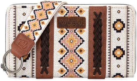 Wrangler Wallet Purse for Women Western Aztec Clutch Wristlet Wallet with Credit Card Holder