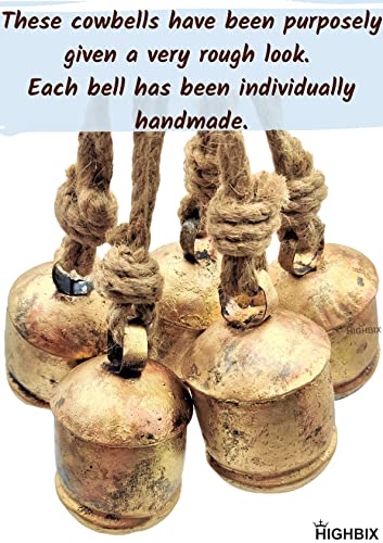 HIGHBIX-10cm-Large-Rustic-Vintage-Lucky-Round-Cow-Bells-On-Rope-Wall-Hanging-Decor-2 HIGHBIX 10cm Large Rustic Vintage Lucky Round Cow Bells On Rope Wall Hanging Decor 2