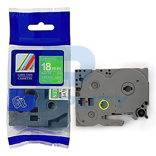 Ruban TZe745 cassette étiqueteuse 18 mm blanc vert Tz745 - 3
