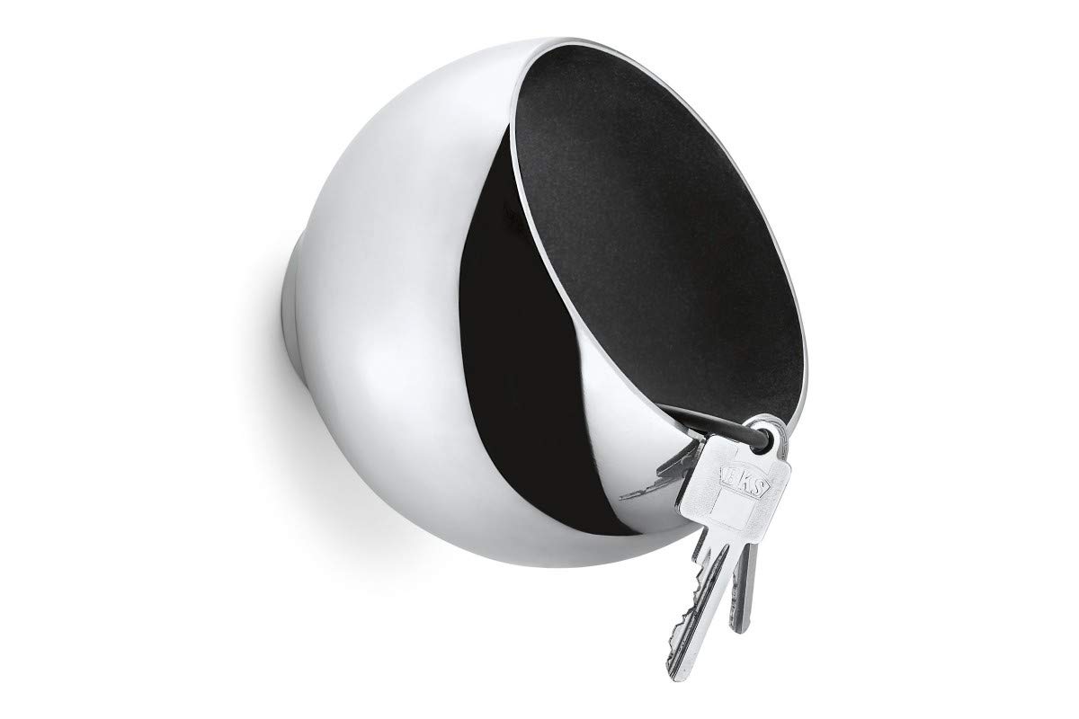 Philippi Design Appendiabiti Penna a Sfera – 123150 – Designer Appendiabiti con ripiano per Chiavi, Portafoglio o Portamonete – in Alluminio lucidato a Specchio