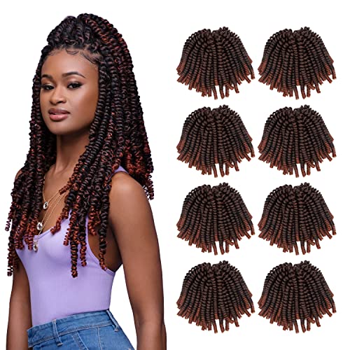 Darling Spring Twist 8X Crochet Hair Extensions (4 Packs, 2 per pack), Bomb Twist, Natural and Soft Texture, Afro curly 2X per Pack, 24 Inch, #1/350