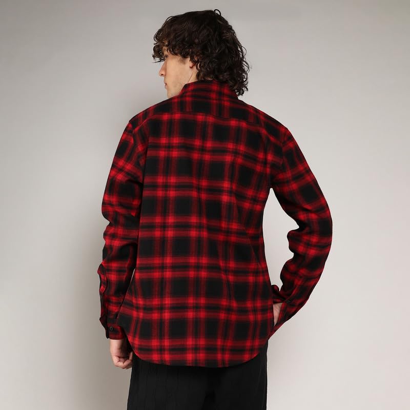 Image of CAHOOT Men's Brushed Buffalo Check Shirtfor Casual Wear | Spread Collar | Long Sleeve | Button Closure | Shirt Crafted with Comfort Fit for Everyday Wear