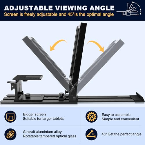 Image of 12 inch Portable Teleprompter for Tablet & DSLR Camera with APP Remote
