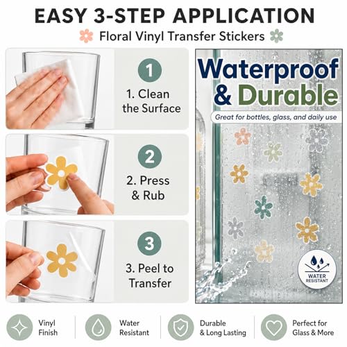 Image of 35 x Little Daisies Stickers, Cute Flower Stickers, Laptop Stickers, Water Bottle Stickers, Phone Flower Sticker, Aesthetic Stickers, Vinyl Stickers Daisy Sticker Pack, 2 inches (Multicolor)