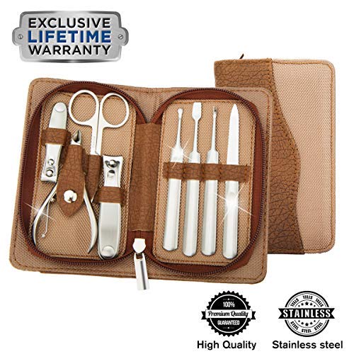 Manicure Set,Nail Clipper Set Manicure Kit 8 in 1,Manicure Pedicure Set Stainless Steel Nail Care Kit with Exquisite Zipper Case,ANNSO Professional Manicure Tools Nail Kit for Women Men