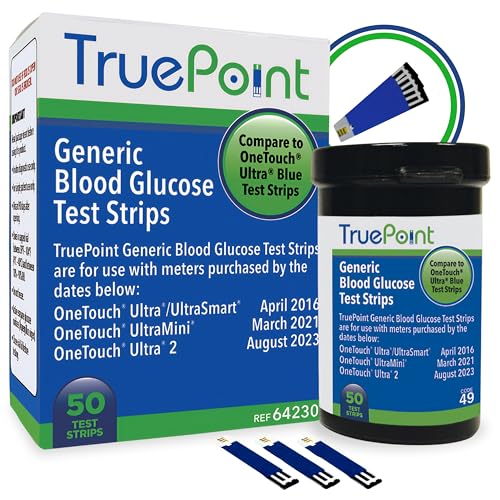 TruePoint Blood Glucose Test Strips – 50 Count – Compatible with Ultra, Ultra2, UltraMini &...
