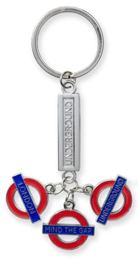 London Underground Roundel Charms Silver Bar Keyring (gwc)