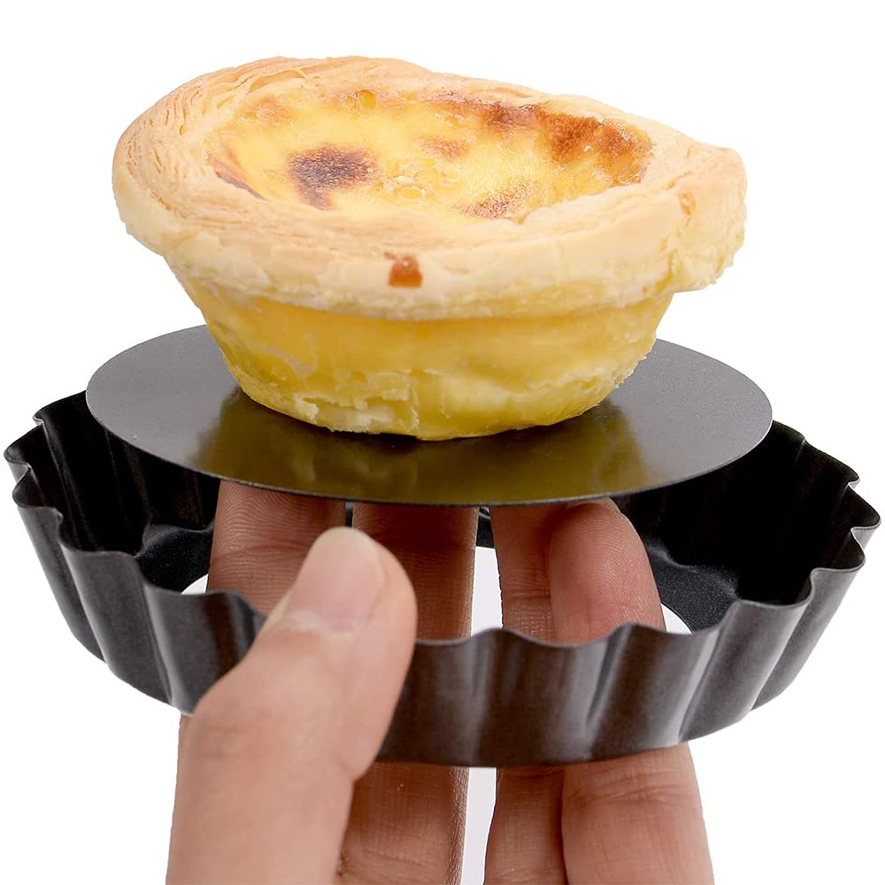 4 Pezzi Stampo Crostate, Antiaderente Teglia Crostata, Teglia Crostata, Teglia per Quiche Tartellette, Crostate al Cioccolato, Torte, Prodotti da Forno in Cucina Casalinga (12 cm / 4,72 Pollici)