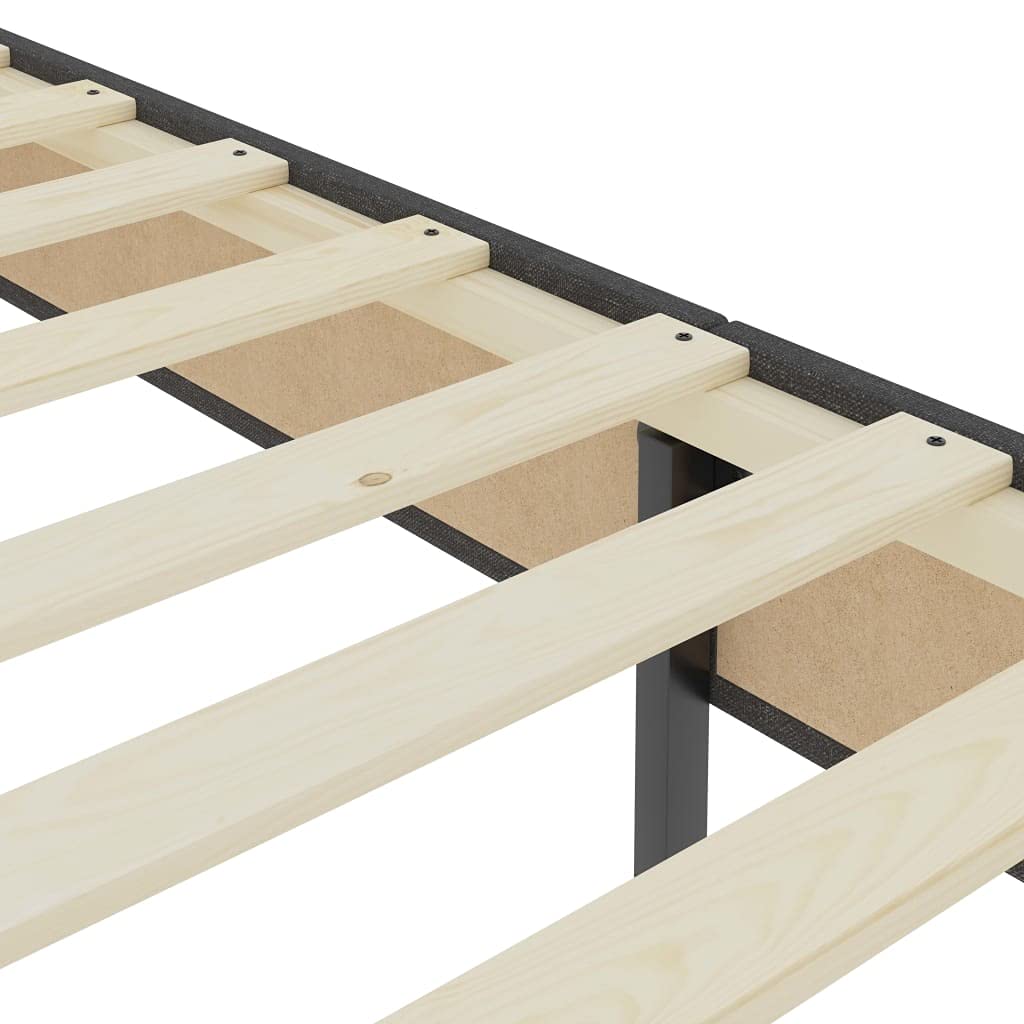 Łóżko kontynentalne ciemnoszare z materiału 180 x 200 cm, podwójne łóżko dla gości, rama łóżka do pokoju gościnnego, schroniska, salonu, sypialni