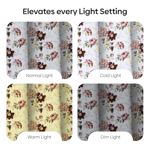 Image of haus & kinder Digital Printed Cotton Window Curtain 5 Feet Long Pack of 2 Window Curtains, 5 Feet Curtain for Window (Vintage Blossom, Multicolor 130x152 CM)