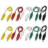 10 Pcs 5-Color Double Ended Alligator Clips Test Lead Jumper Wire 50cm 1.6 Ft