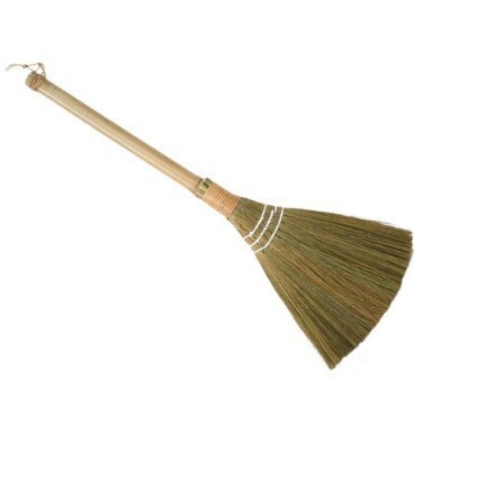 Vietnamese Handwoven Corn Whisk Broom, Handmade Soft Bristle Floor Sweeping Broom with Wooden Handle & Detachable Design for Kitchen, Garden & Household Cleaning