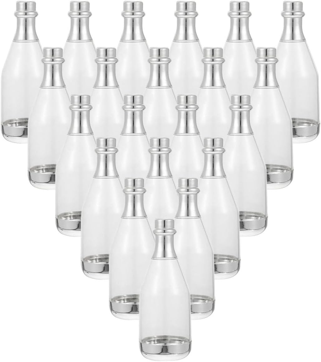 Gadpiparty 20pcs Mini Silver Sparkling Wine Bottle Candy Boxes Wedding Favor Party Treat Packaging for Birthday and Anniversary Celebrations