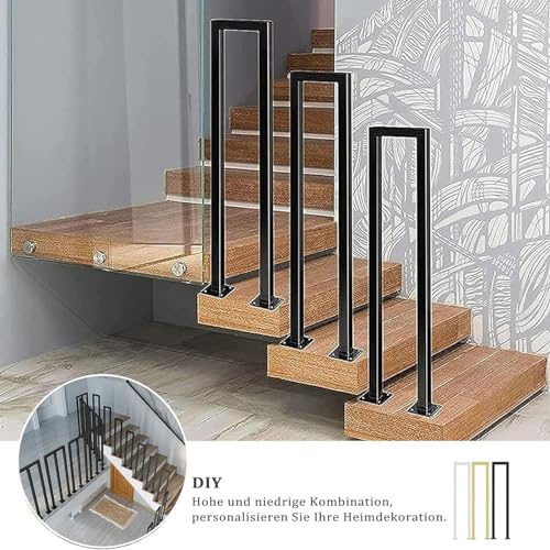 Accoudoir d'escalier en fer forgé noir avec kit de support - 6
