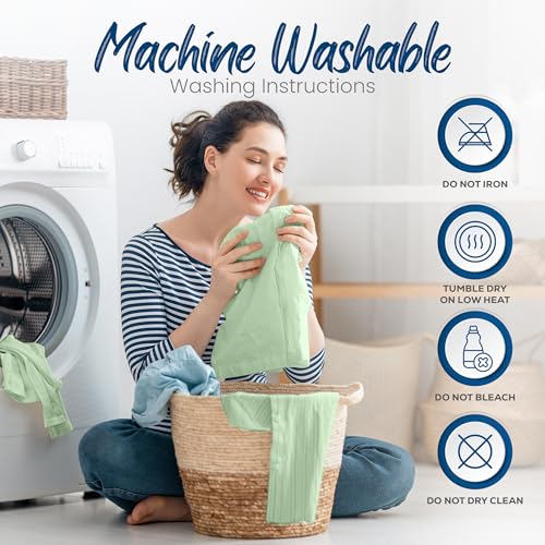 Image of Utopia Bedding Premium 100% Waterproof Pillow Protectors with Zipper King Size (Set of 4), Bed Bug and Dust Mite Proof Zippered Pillow Covers, Pillow Encasement Cases, Sage