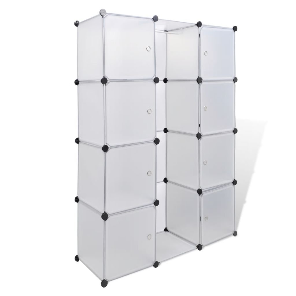 ZEYUAN Armario Modular 9 Compartimentos, Armarios Dormitorio Juvenil, Armario Ropero, Dormitorios Juveniles Completos, Blanco 37x115x150 cm