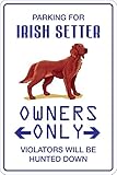 Panneau décoratif en métal pour Setter irlandais Parking for Irish Setter - 20,3 x 30,5 cm
