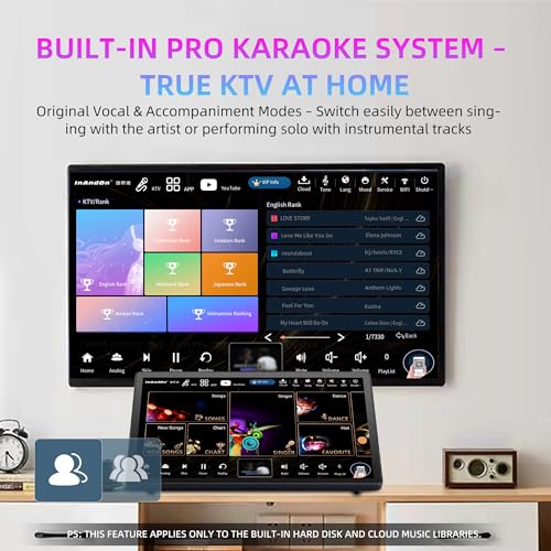 Image of InAndOn Karaoke Machine for Adults: Karaoke Players with 15.6 inch Touchscreen | All-in-one Karaoke Machine Built-in Mixer, 2 Wireless Mics, YouTube Integration, Professional Karaoke System for Party