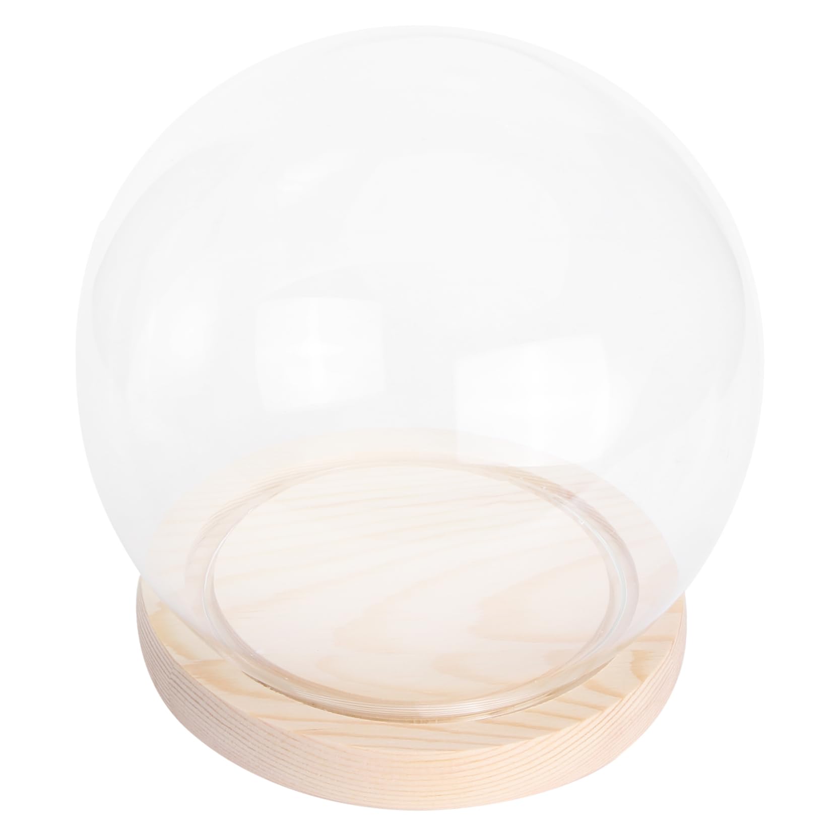 DOITOOL Elegant Figurine Model Glass Cover Display Case Wooden Base for Decor and Parties