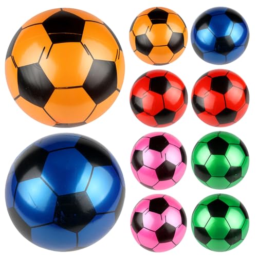Ballons de football gonflables Toyvian (lot de 10) colorés de 8,66 pouces pour jeux extérieurs