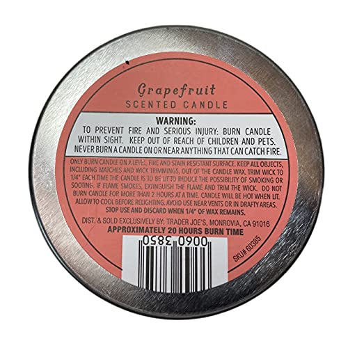 Trader Joe's Grapefruit Scented Candle (Pack of 2)