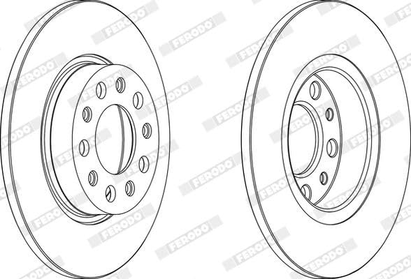 2x FERODO Disco freno Posteriore Ø278mm Altezza: 43,2mm Spessore: 12mm Cerchio foro-Ø: 110mm pieno DDF1452 Compatibilità con ALFA ROMEO GIULIETTA 940, FIAT 500X 334, JEEP Renegade SUV BU, B1