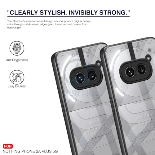 Image of AESTMO Nothing Phone 2A / 2A Plus 5G Back Cover | 360 Protection | Crystal Clear Hard Back Transparent | Bumper Case for Nothing Phone 2A / 2A Plus 5G (PC+TPU, Black Bumper)