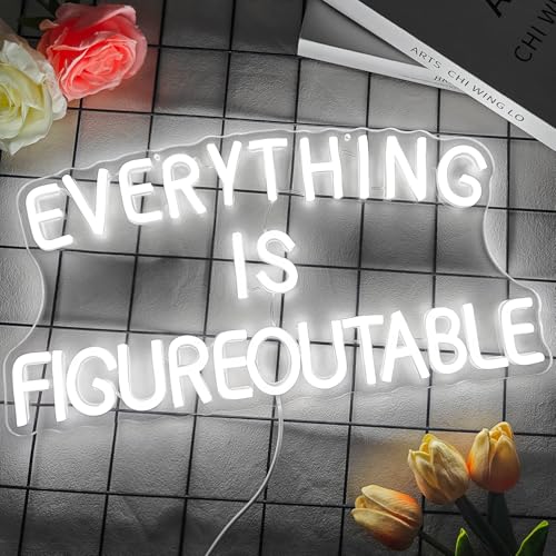 hhuohuona Everything is Figureoutable Neon Sign Dimmable Inspirational Neon Wall Art Motivational Neon Lights for Classroom Office Home Wall Decor Positive Gifts by hhuohuona - Used condition - Image 5
