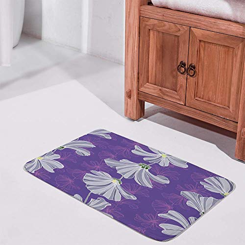 Tapis de douche doux de qualité supérieure motif fleurs délicates 91 cm - 3