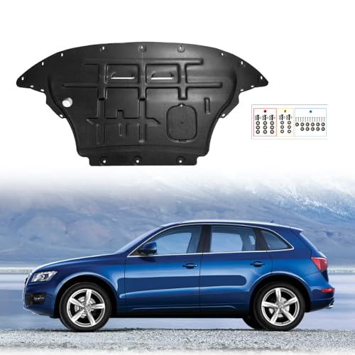 Image of Engine Splash Shield Fit for Audi Q5 2009 2010 2012 2013 2014 2015 2016 2017 Engine Case Guard Under Cover Compatible with 2010-2017 SQ5 Front Engine Guard Mud Flaps