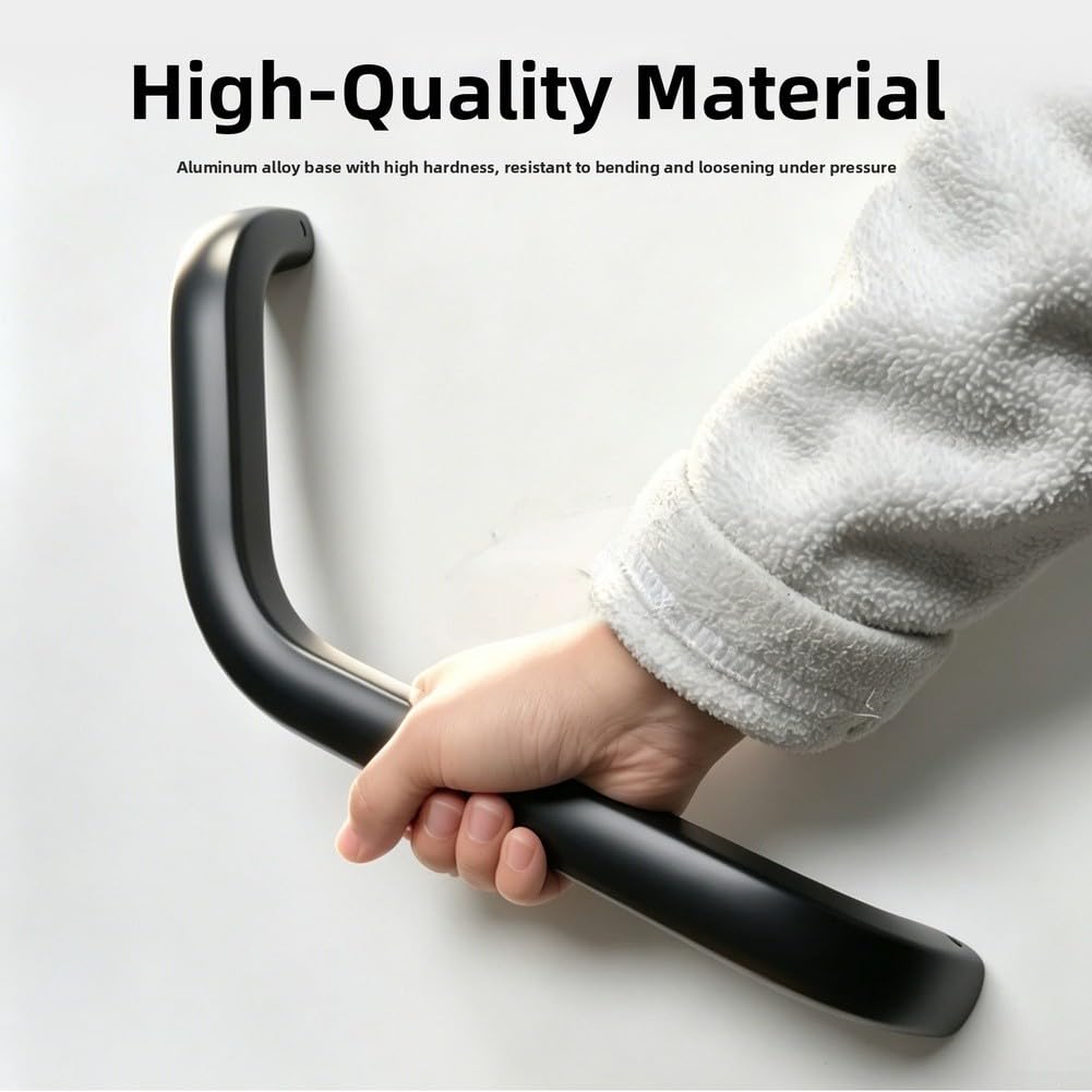 Barra de apoyo de aluminio tipo L para caravana, barra de seguridad para baño, ducha, pasamanos antideslizante para ancianos, discapacitados, cámper, furgoneta, camión (BSL706-1B)