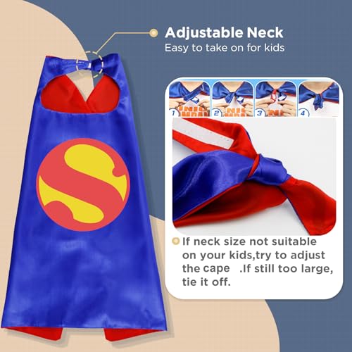 Riorand RR-2P-BOBR Superhero Capes And Mask For Kids,Superhero Costume Boys Grils Birthday Party Supplies,Christmas Halloween Cosplay thumb #2