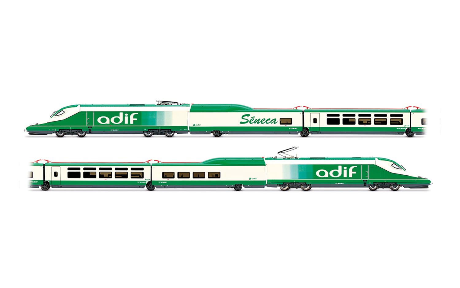 Electrotren HE2030 ADIF, pociąg osłuchowy A330, biało-zielone malowanie „Séneca”, okres VI Railway 1 x Electric Locomotive