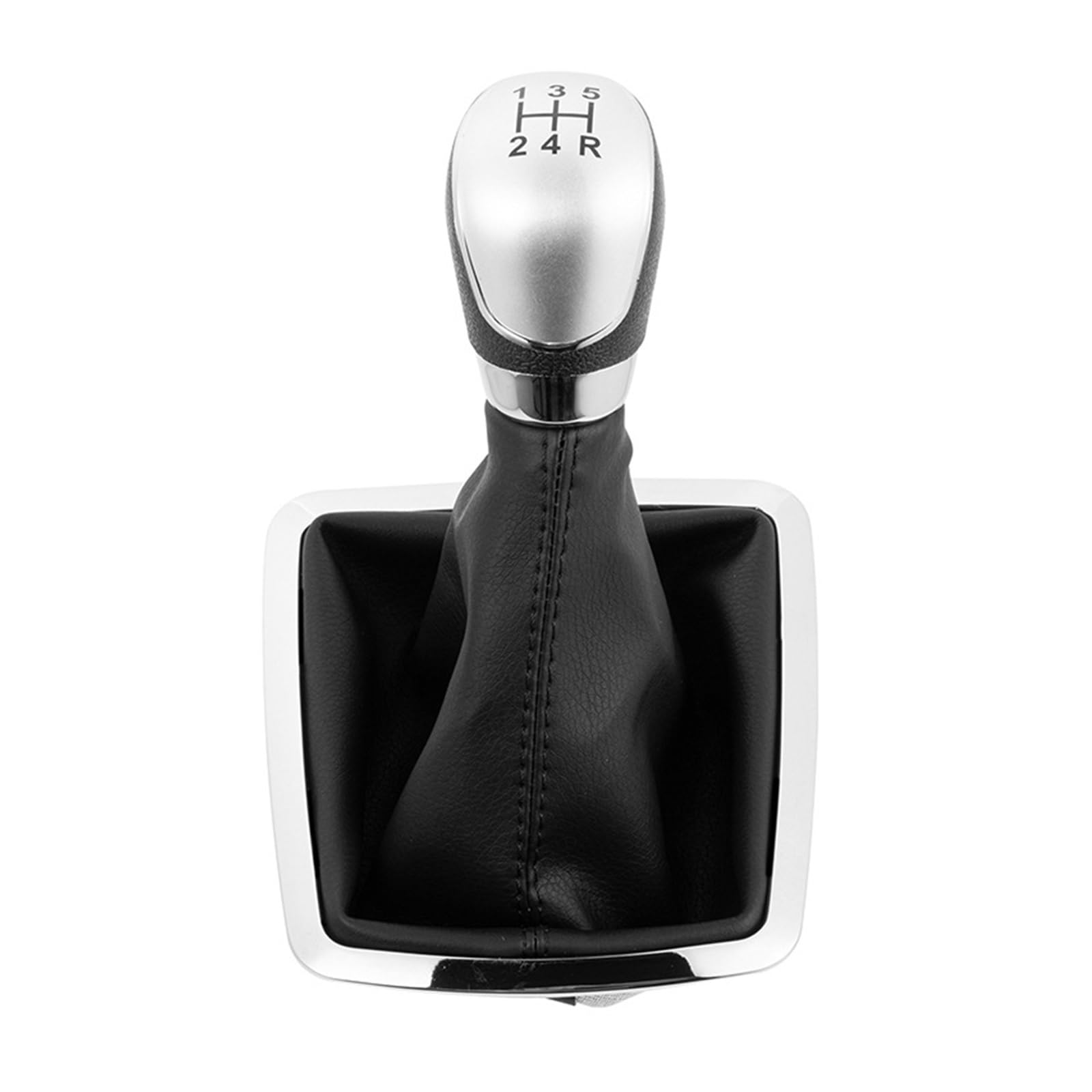 WYLWSHA Shift Gear Knob Cover for Focus Car Shift Handball Large Frame Gear Head Dust Cover Lever Knob(Silver Hat 5-Speed)