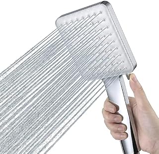Newentor Shower Head High Pressure for Bath with 6 Modes Function Power Shower Head Large Adjustable Square Shower Head (Shower Head Without Hose)