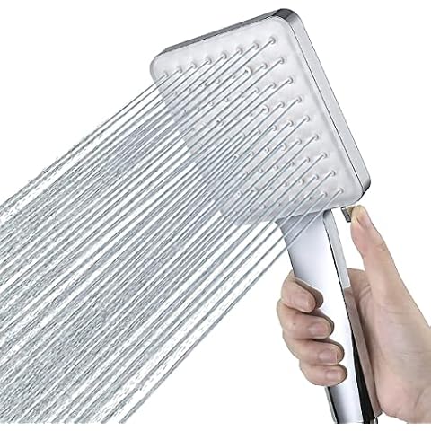 Newentor Shower Head High Pressure for Bath with 6 Modes Function Power Shower Head Large Adjustable Square Shower Head (Shower Head Without Hose) Cover