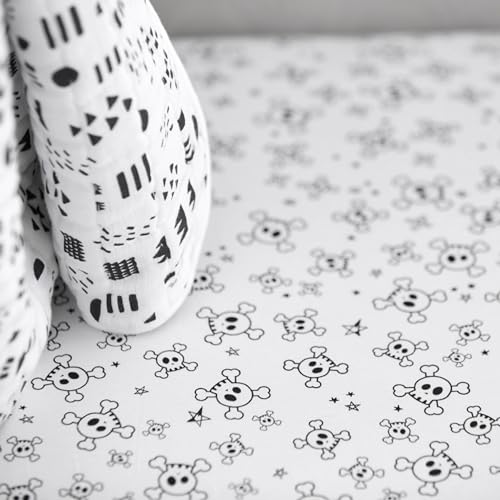 Image of HonestBaby Unisex-Baby Classics Fitted Crib Sheets Set Standard Mattress, 100% Organic Cotton Baby Boys, Girls, Neutral, 2 Pack - Rose Blossom, One Size