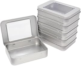 AZNABLE Tin Can Trinket Box with Lid, Tin Trinket Case, Tin Case, Mini Square, Retro Set of 6