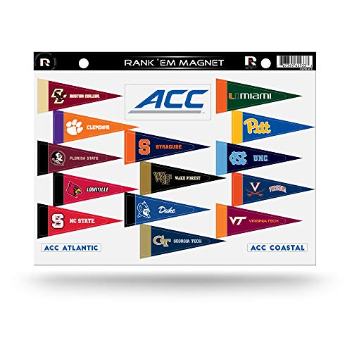 Rico Industries NCAA Atlantic Coast Conference Rank 'Em Magnet Sheet, Team Color, 8.5 x 11-Inches