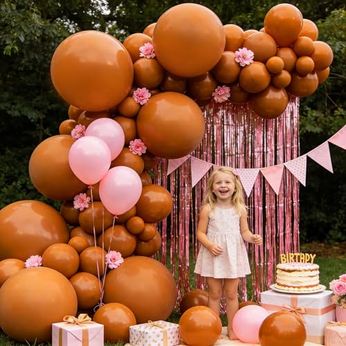 Image of 32Pcs Brown Big Balloons 18 Inch, Round Large Brown Latex Party Balloons for Birthday Wedding Decorations.