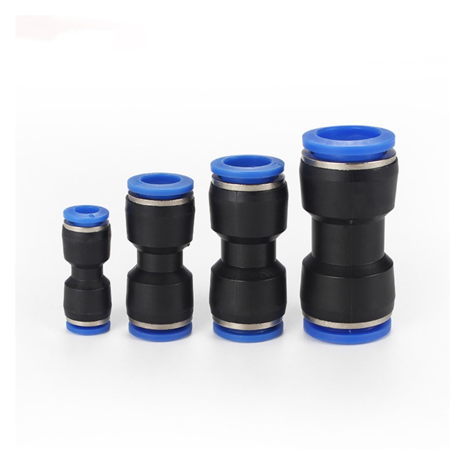 Conector neumático de plástico negro de poliuretano de 4 mm, poliuretano, 6 mm, poliuretano, 8 mm, 10 mm, 12 mm, tubo de manguera de aire y agua, acoplador rápido de gas, 60 unidades