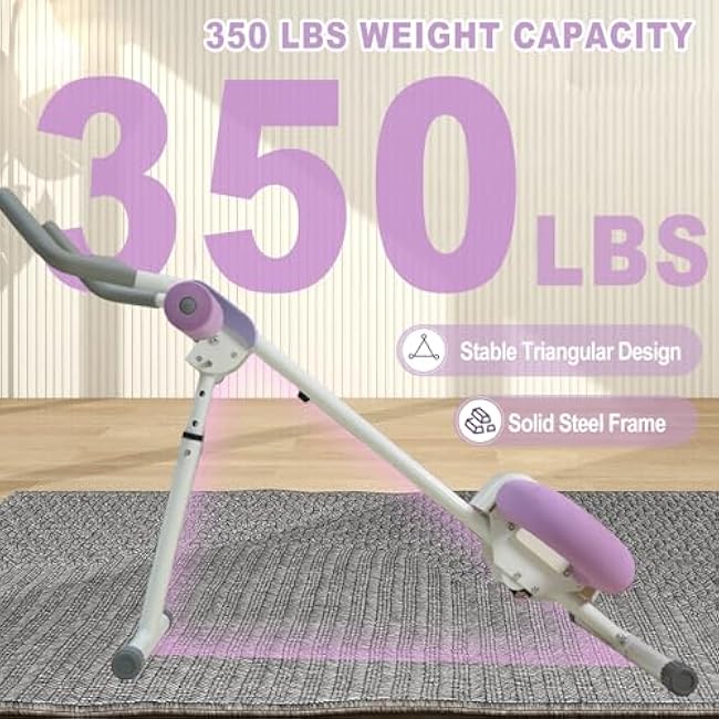 Ab Workout Equipment Abdominal Trainer, Adjustable Ab Machine at Home Gym, Foldable Abdominal Exercise Machine, Core & Ab Trainer Machine for Stomach Workout with LCD Monitor
