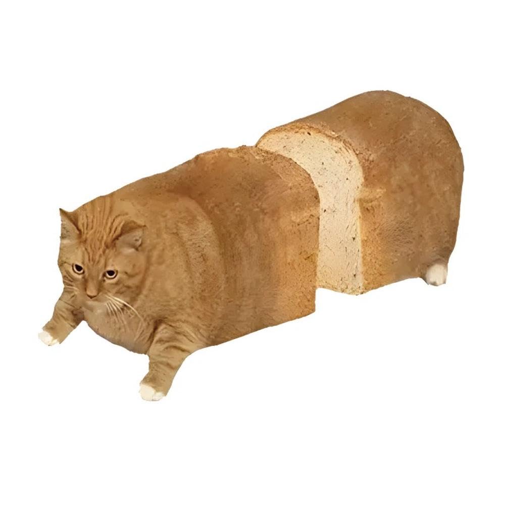 Cat Bread Loaf Sticker Waterproof Vinyl Decal for Car Bumper Window Laptop Truck Van(18x13cm)