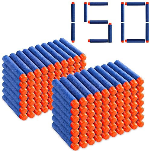 Image of Pokiiulk Refill Darts 150 Pcs Bullets Ammo - Compatible with Nerf Guns N-Strike Elite Series - Refill Darts Premium Foam Bullets Pack for Boys Party Favors(Blue)